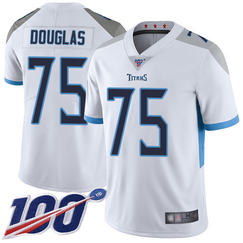 Tennessee Titans Limited White Men Jamil Douglas Road Jersey NFL Football #75 100th Season Vapor Untouchable